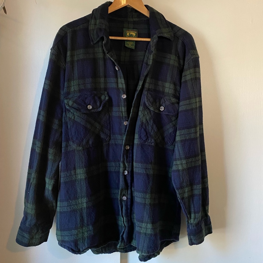 Stillwater Supply Blue Green Flannel Mens XL